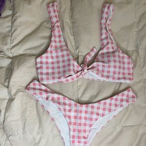Pink and White checkered bikini